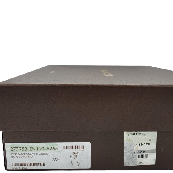 GUCCI Huston Platform Python Pumps with Ankle Strap 277958 Brown Purple 39.5 - Picture 13 of 15